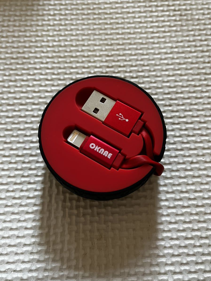 OKNAE USB 充電ケーブル コンパクト ライトニングケーブル 収納式 巻き取り式 1個_画像5