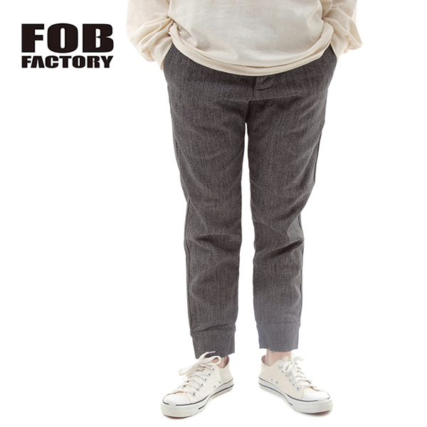 【サイズ XS】FOB FACTORY エフオービーファクトリー リラックスデニム スウェットパンツ ブラックヘザー 日本製 F0403 RELAX SWEAT PANTS_160cm 細身体型 着用サイズ XS