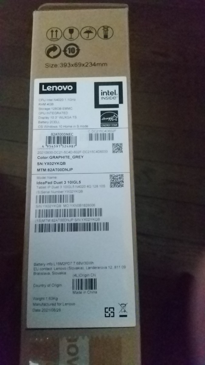 新品 office2019付Lenovo ノートPC 82AT00DNEC IdeaPad Duet 350i win11可能