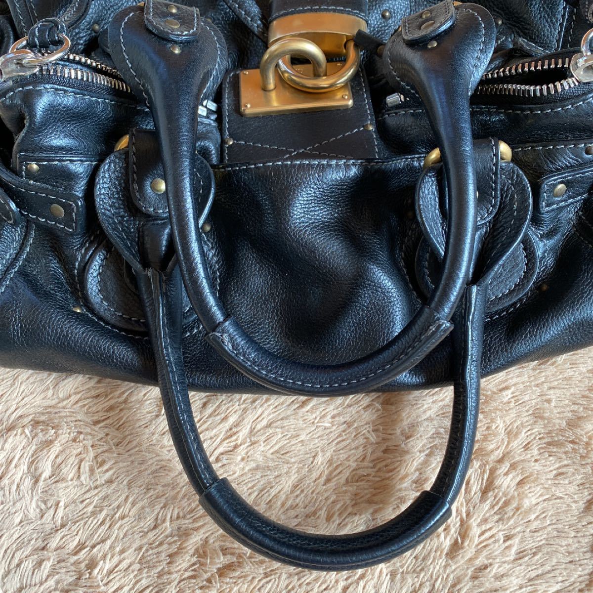 美品】クロエ Chloe パディントン 南京錠 バッグ ブランドバッグ 美品】クロエ Chloe パディントン 南京錠 バッグ ブランドバッグ