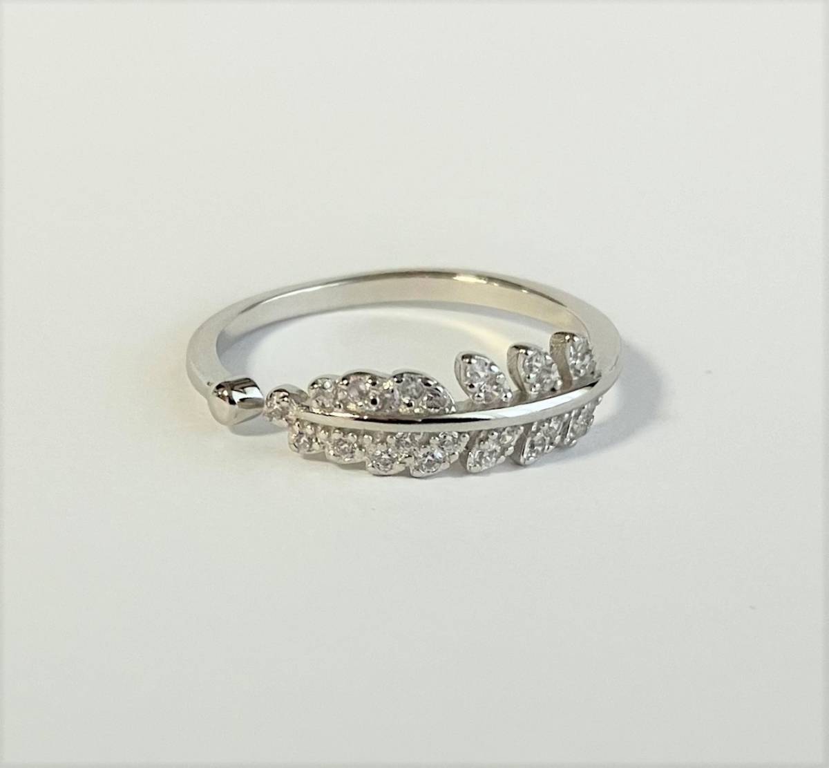  leaf ring silver 925 size adjustment possibility ring silver leaf CZ silver ring open ring 