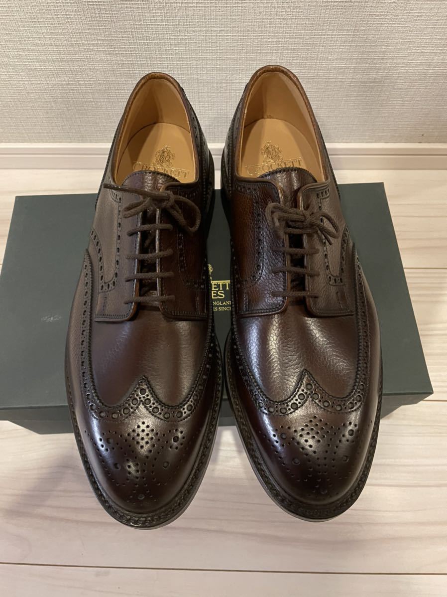 新品未使用　CROCKETT&JONES クロケット&ジョーンズ　ブローグシューズ　9.5 ダークブラウン 9ハーフ ペンプローク　PEMBROKE 茶_画像2