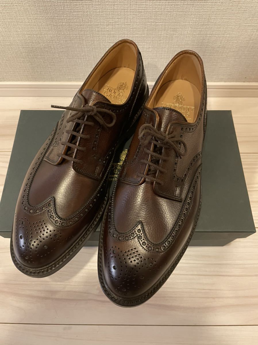 新品未使用　CROCKETT&JONES クロケット&ジョーンズ　ブローグシューズ　9.5 ダークブラウン 9ハーフ ペンプローク　PEMBROKE 茶_画像1