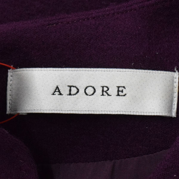 ADORE/アドーア レディース ミモレ ミディ丈 ワンピース 七分袖 クルー