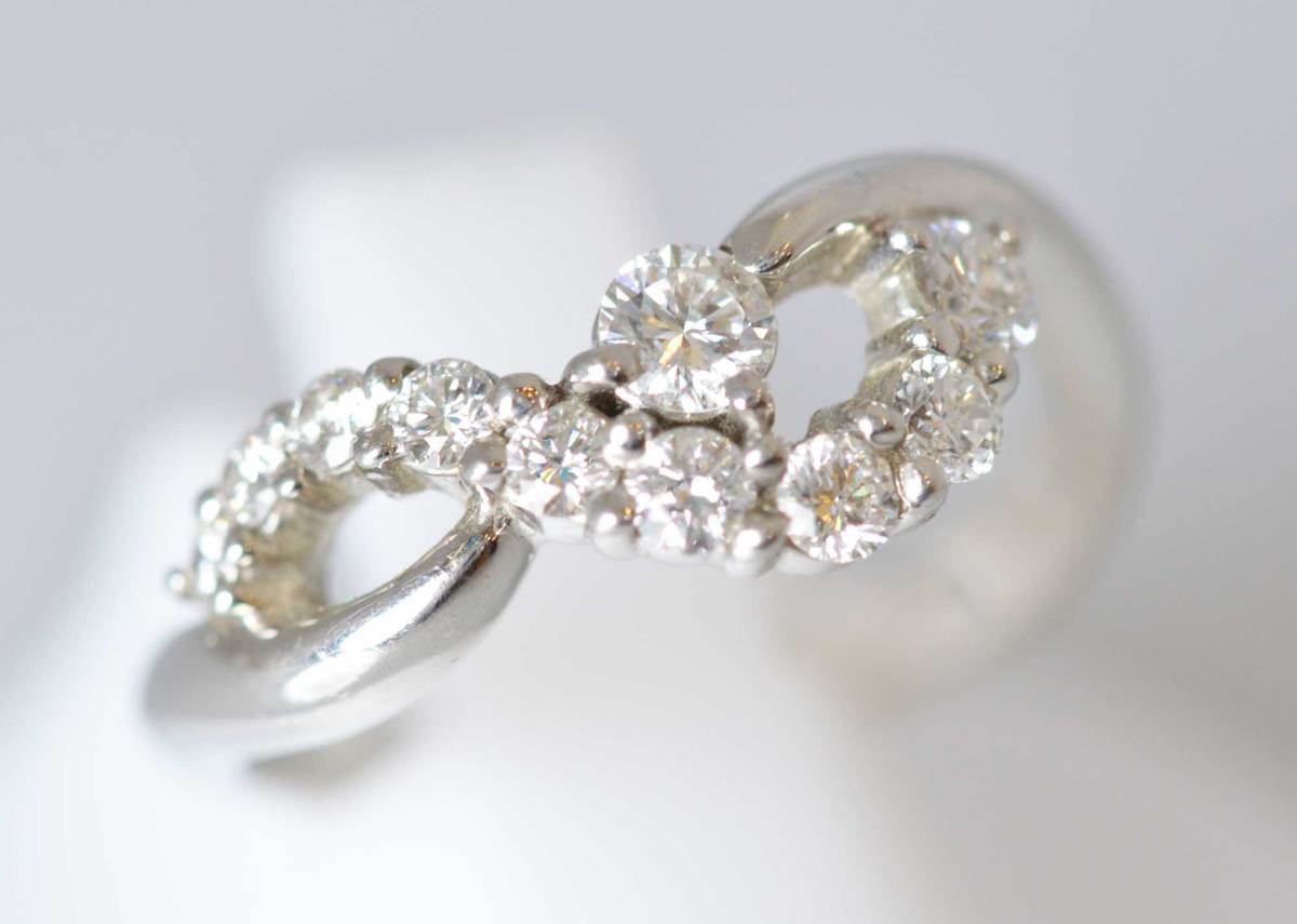 6040☆PT900 プラチナ ダイヤ 0.50ct リング 11号 レディース