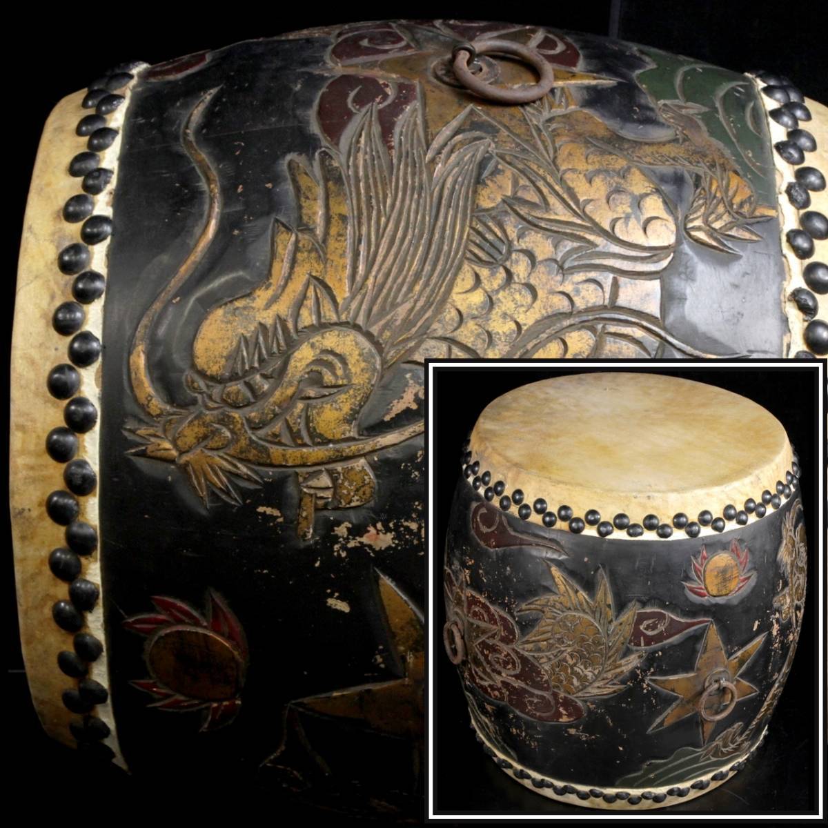 Yahoo!オークション - 錵 時代 龍彫刻和太鼓 長胴太鼓 58cm 一尺 Yahoo!オークション - 錵 時代 龍彫刻和太鼓 長胴太鼓 58cm 一尺