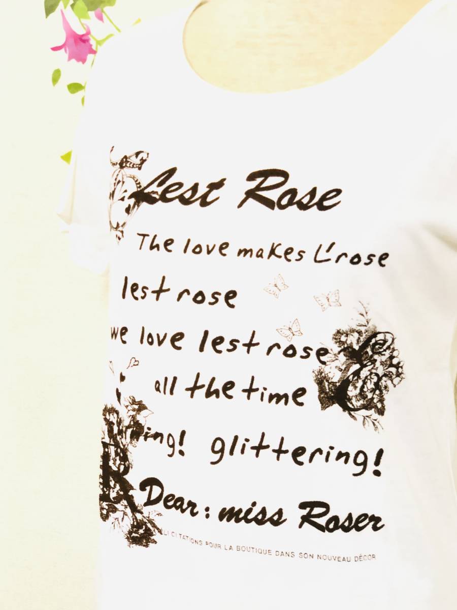 L'EST ROSE　(レストローズ) 　半そでTシャツ　ホワイト　サイズ2_画像2