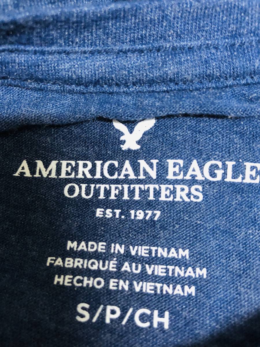  неношеный AMERICAN EAGLE( American Eagle ) половина .. футболка Eagle Mark темно-синий размер S