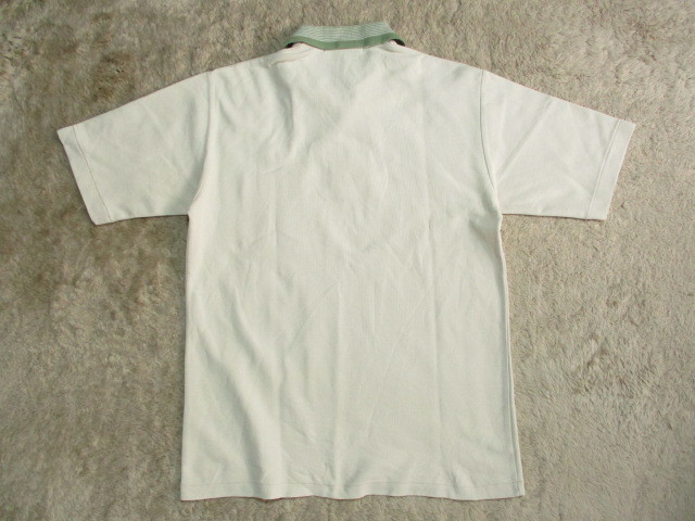 メンズ　Beverlysue　日本製　胸ポケット付き　半袖ポロシャツ　薄ベージュ系　M　_画像3