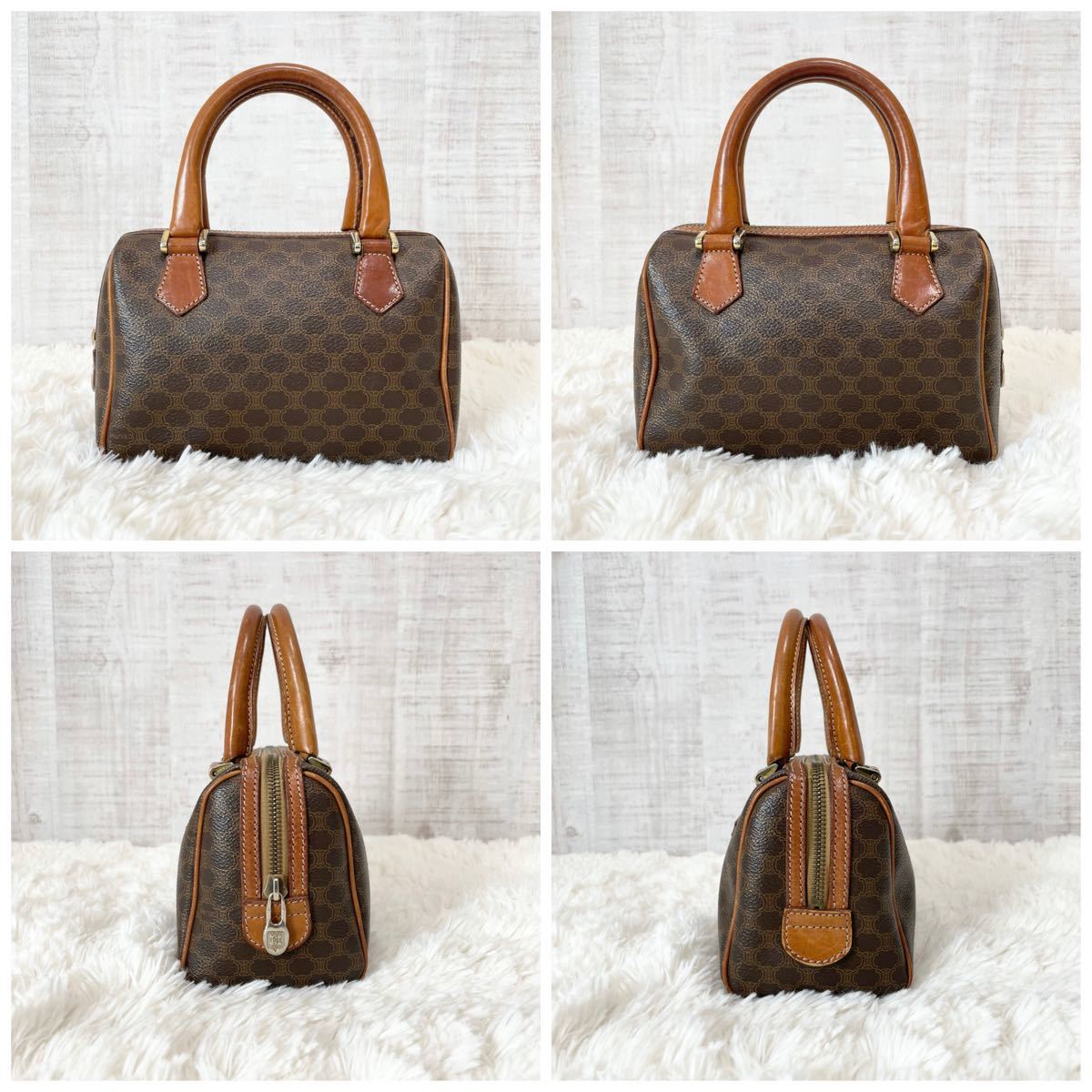 18cm】CELINE セリーヌ マカダム ミニボストン ショルダーバッグ 18cm】CELINE セリーヌ マカダム ミニボストン ショルダーバッグ