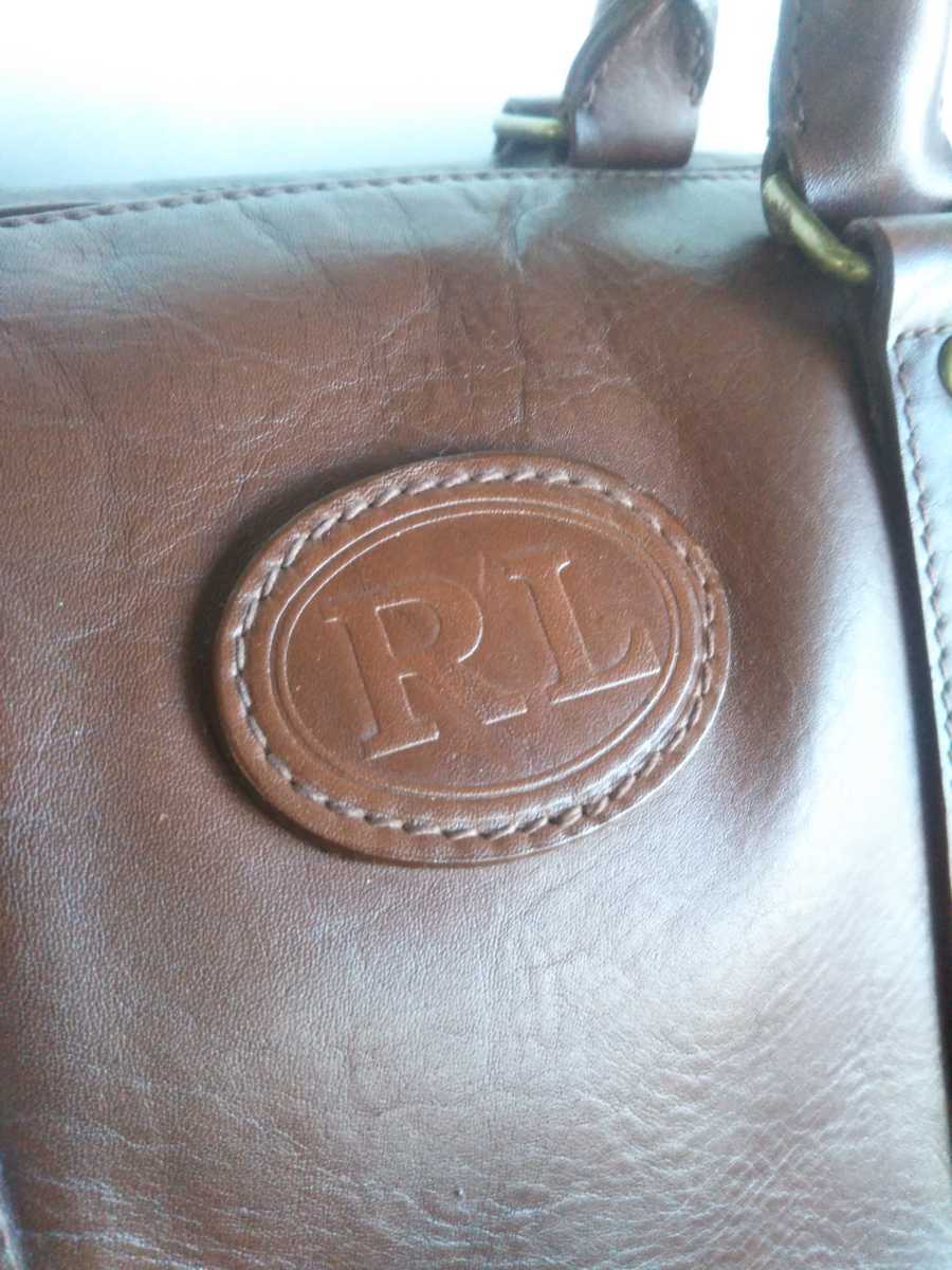 美品! ビンテージ! RALPH LAUREN オールレザー メンズ大型ボストン