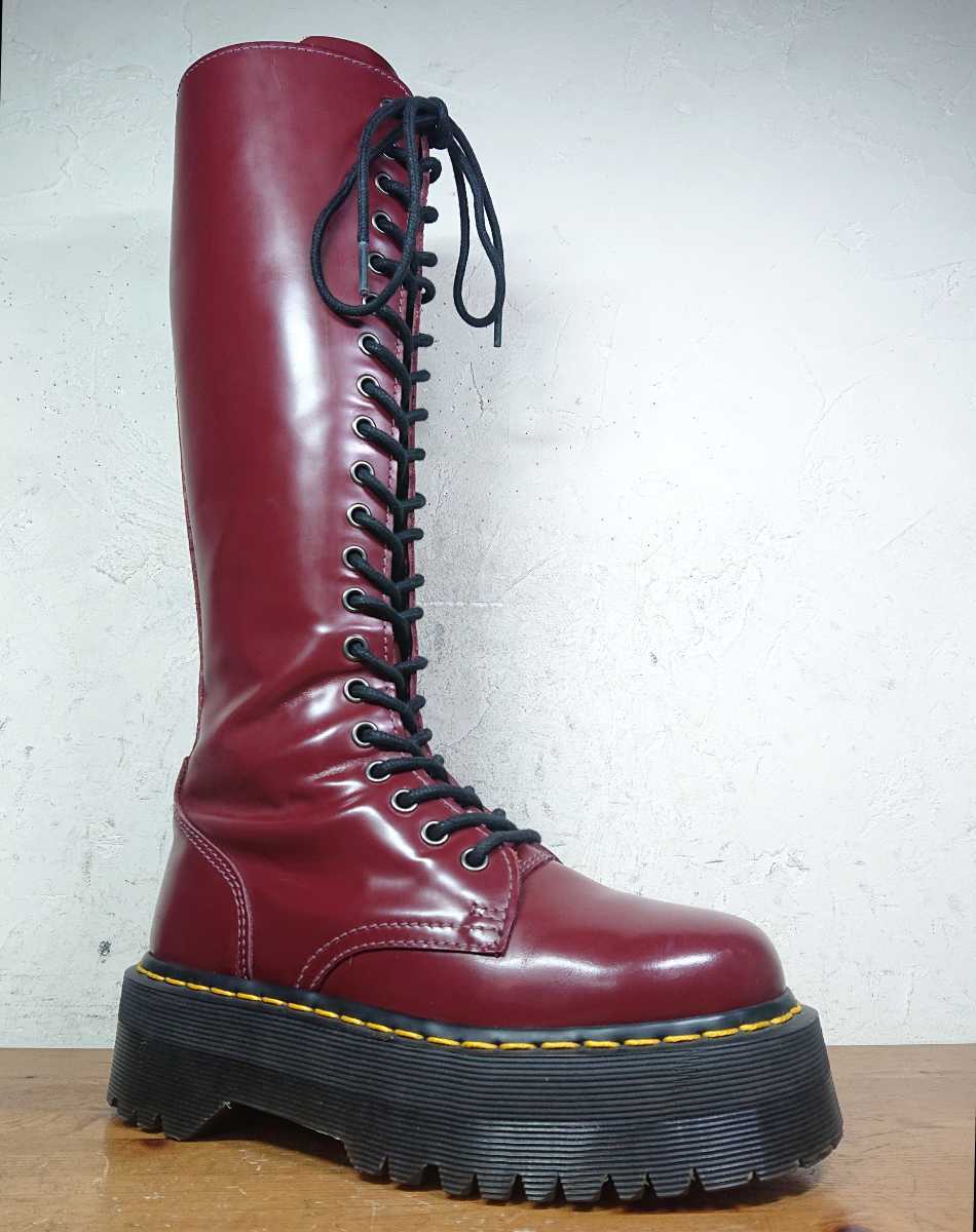 【数回履き程度/送料無料】Dr.Martens/ドクターマーチン 厚底 20ホール サイドジップブーツ UK3 22-22.5cm相応/クレイジーボム 14 10 jadon