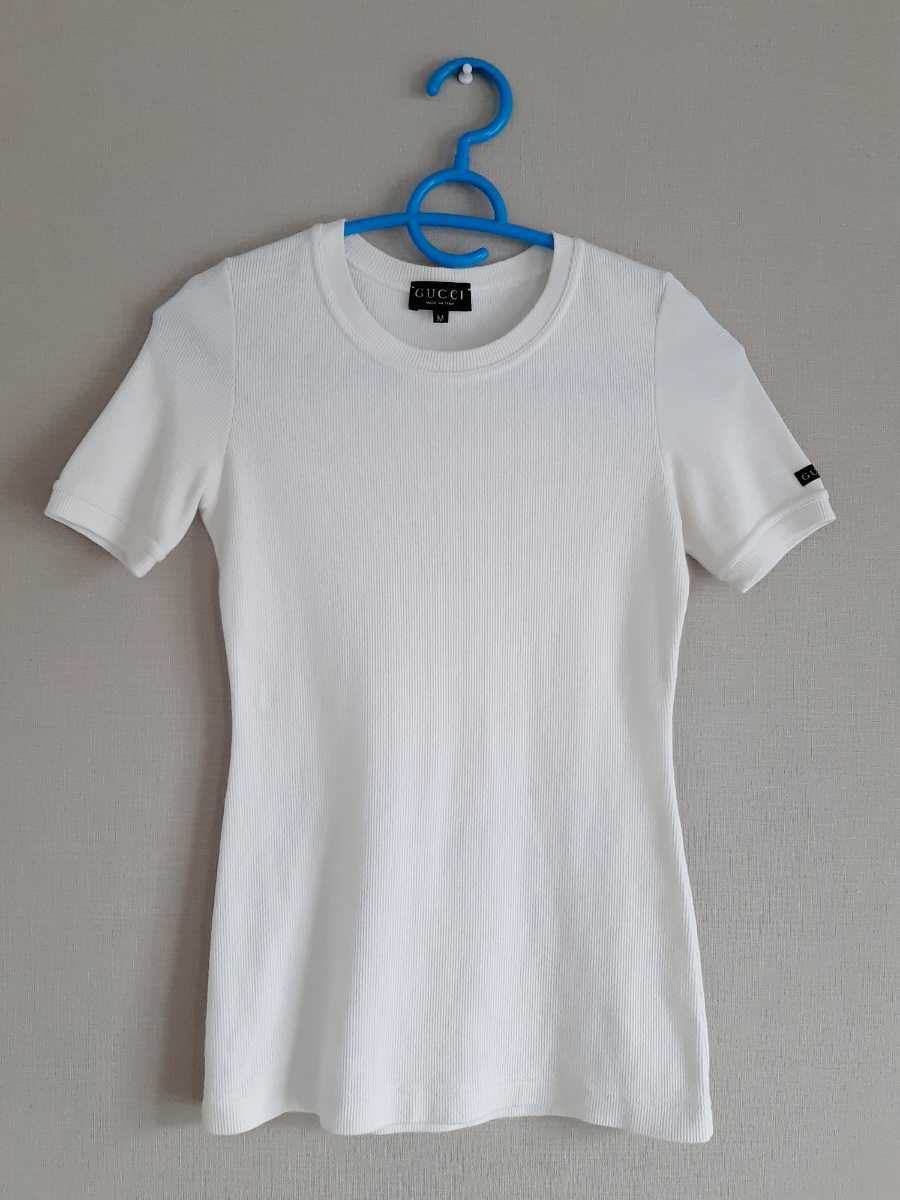 超美品 イタリア製GUCCI グッチ ホワイト レディース 半袖Tシャツ M