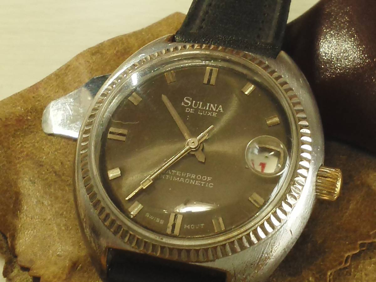the Vintage時計って感じる方には魅力をさらに引き立てます。重量約５５gのスイスのSULINA手巻き。元気です。_画像6