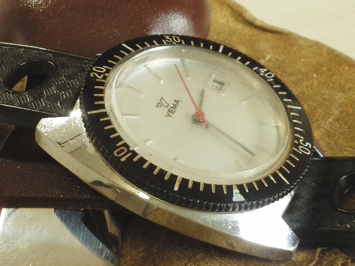 年代にして、日差リザーブ共に優秀なダイバービンテージ時計。フランスYEMA手巻き。元気です。_画像6