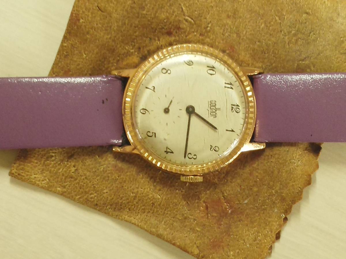 オシャレシリーズその①ベゼルが素敵なビンテージ時計。GOLDPLATED仕様スイスのCODHOR手巻き。元気です。_画像5