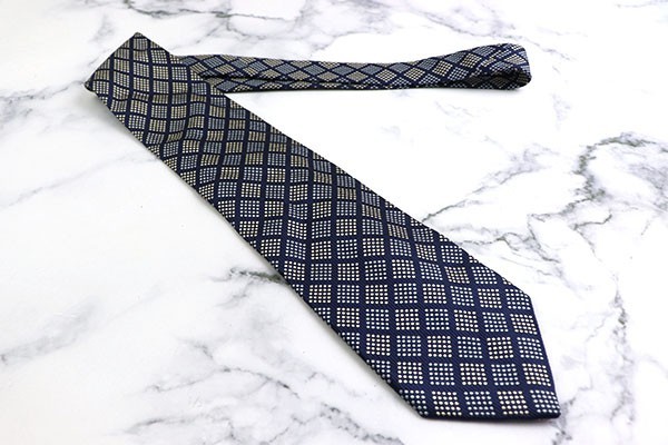 498 jpy ~ Jim Thompson check pattern brand necktie men's navy navy blue superior article 