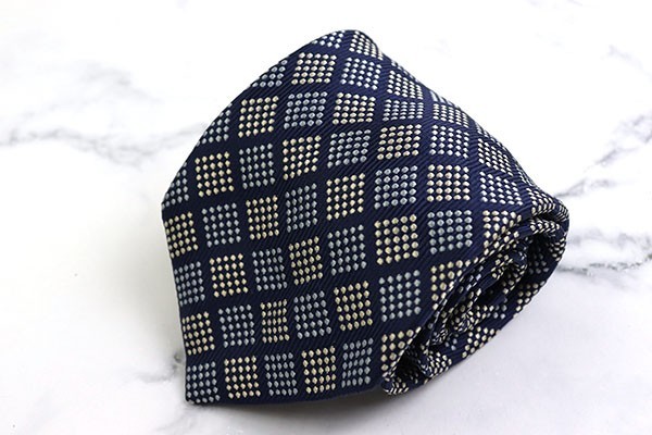 498 jpy ~ Jim Thompson check pattern brand necktie men's navy navy blue superior article 