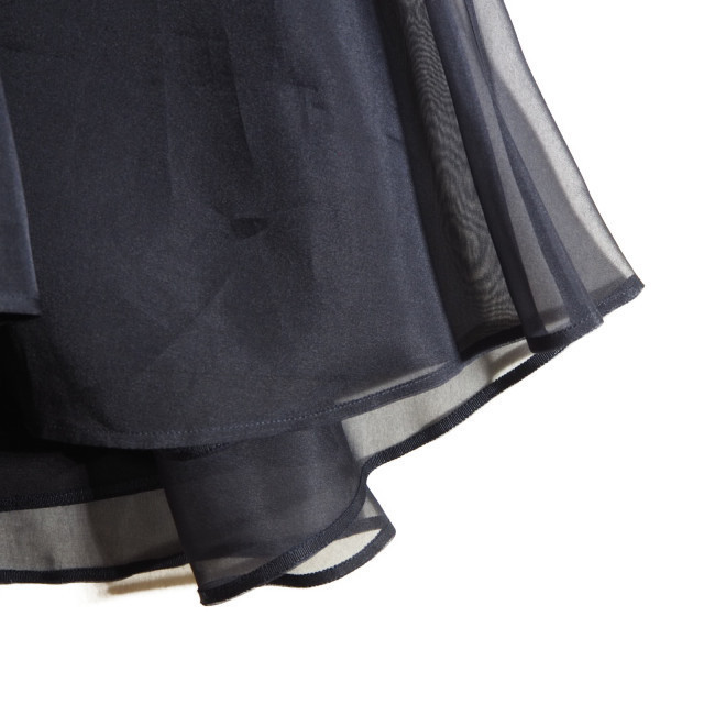 B8026P VADORE Adore V new goods dry silk auger nji-asimeto leaf rare skirt navy 38 / Layered navy blue spring summer rb mks