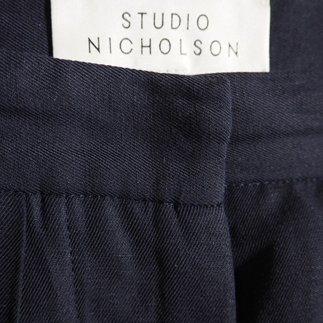 J4601P ▼STUDIO NICHOLSON スタジオニコルソン▼ BACCI PANT レーヨン リネン テーパード ワイドパンツ ネイビー 紺 春夏 rb mks_画像6