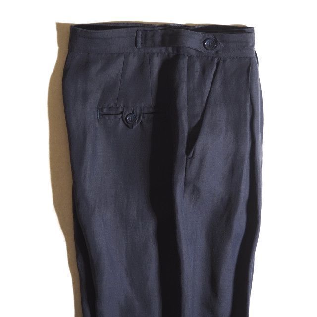 J4601P ▼STUDIO NICHOLSON スタジオニコルソン▼ BACCI PANT レーヨン リネン テーパード ワイドパンツ ネイビー 紺 春夏 rb mks_画像4