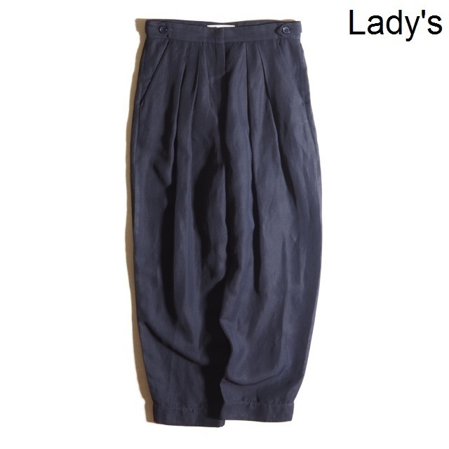 J4601P ▼STUDIO NICHOLSON スタジオニコルソン▼ BACCI PANT レーヨン リネン テーパード ワイドパンツ ネイビー 紺 春夏 rb mks_画像1