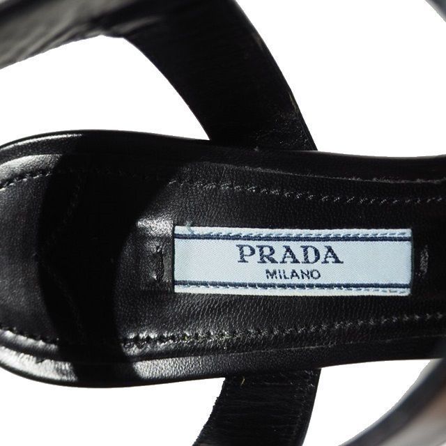 x3630P ▽PRADA プラダ▽ チェーン レザーストラップ サンダル
