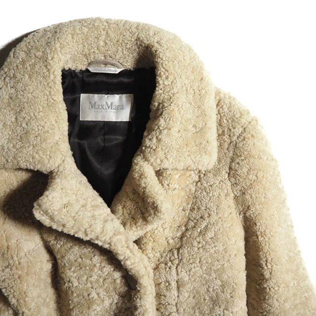 B7711P ▽Max Mara マックスマーラ▽ ダブルブレスト 羊革 ボア