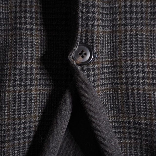 H5196P Vkolor color V wool double faced Glenn check coat gray black 1 / Chesterfield coat autumn winter rb mks