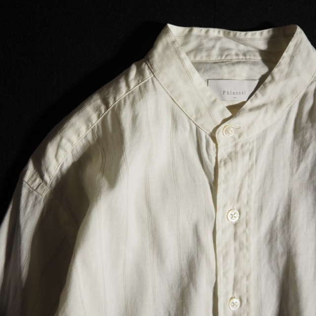 J6914P VPhlannel flannel Vlinen cotton band color long shirt white stripe oversize blouse spring summer rb mks