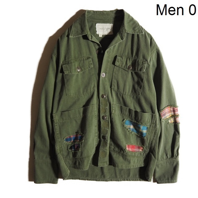 J9901P ▽GREG LAUREN グレッグローレン▽ BOXY STUDIO SHIRT ARMY