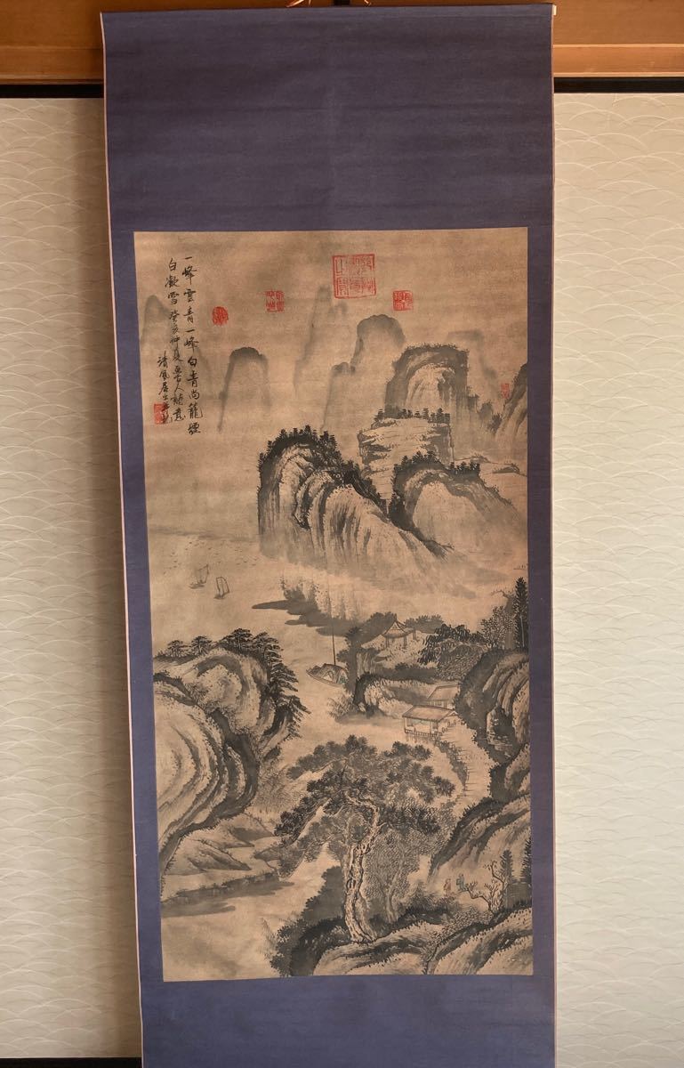 ♥中国古画 掛け軸 在印 掛軸 骨董 古玩 掛け軸古美術中国土産