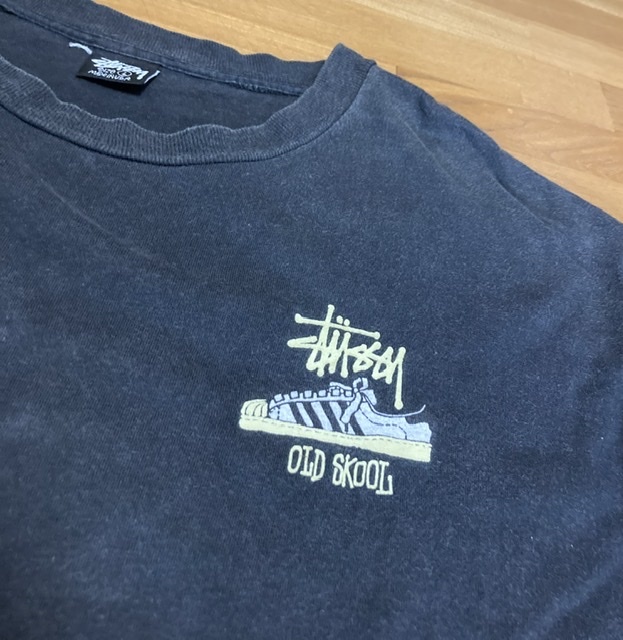 80's VINTAGE 初期 黒タグ USA製 OLD stussy スーパースター Tシャツ ブラック 黒 L