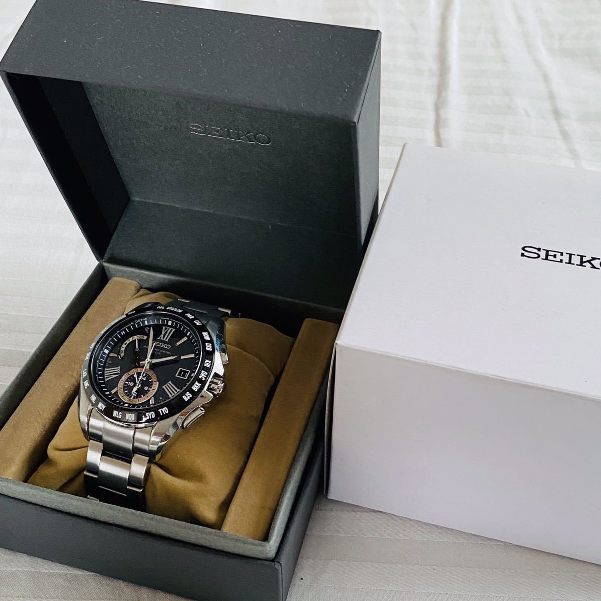 SEIKO ◇ ブライツ 美品 ワールドタイム 電波ソーラー 8B54 ◇ SAGA089