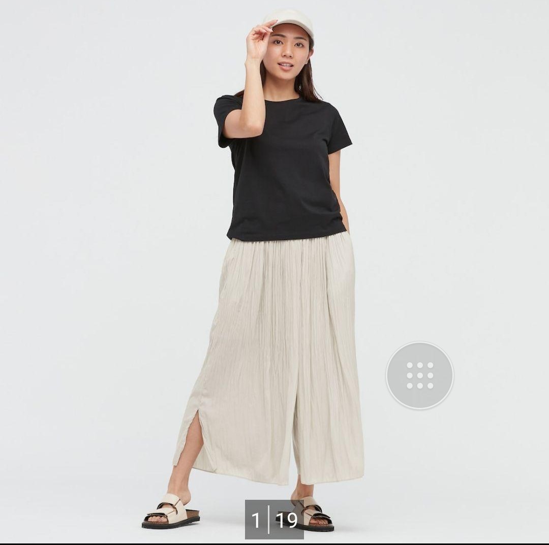PayPayフリマ|UNIQLO タグ付き新品未使用プリーツワイドパンツ
