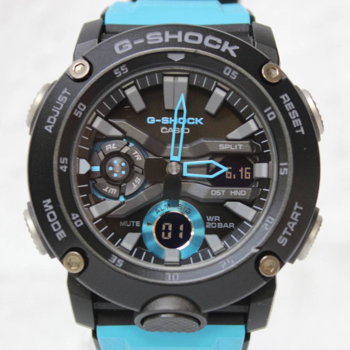 カシオ CASIO G-SHOCK Gショック 腕時計 GA-2000 ライトブルー色 アナデジ_画像2
