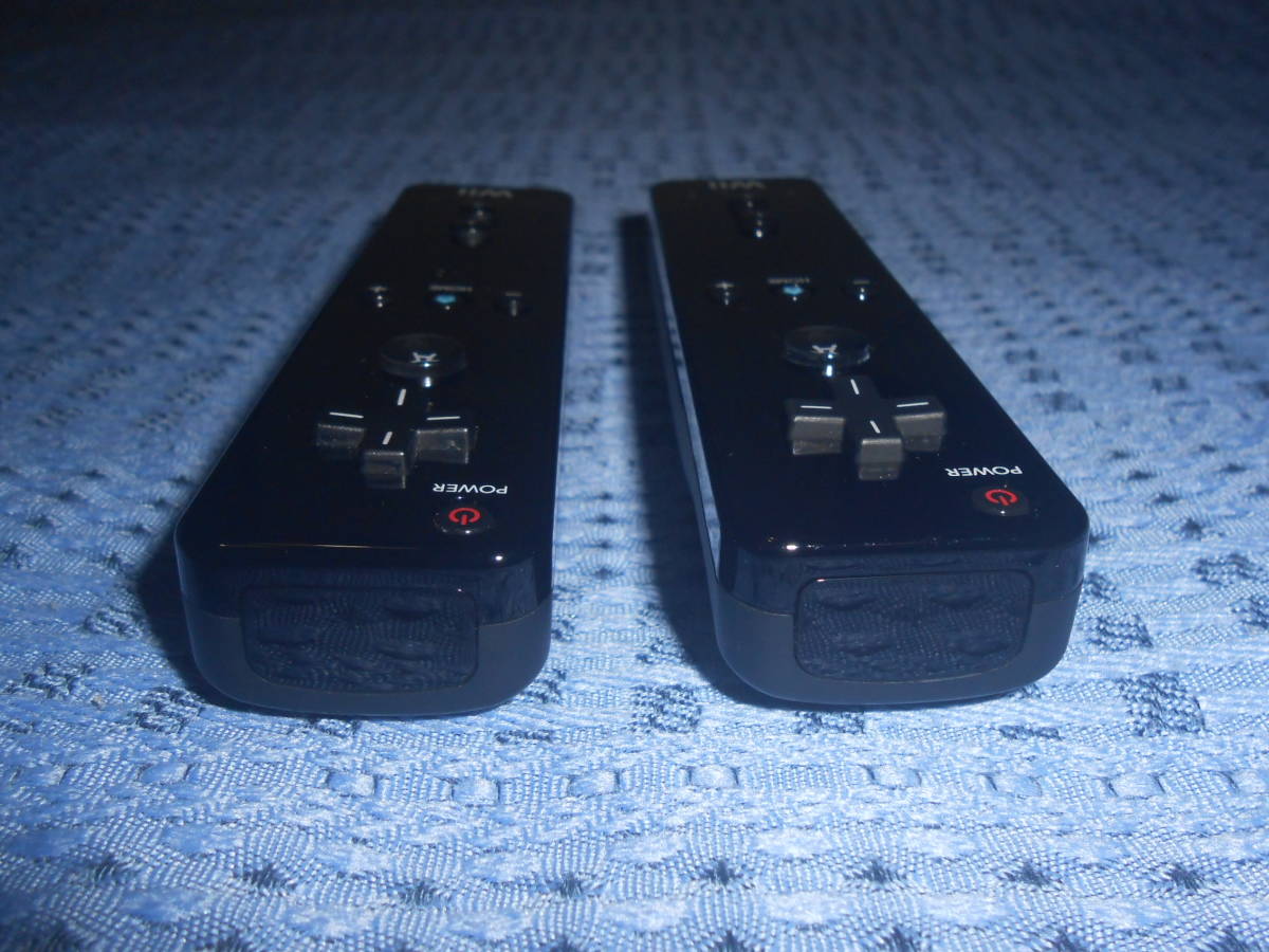 Wiiリモコン２個セット ストラップ付き 黒(ブラック) RVL-003 任天堂 Nintendo