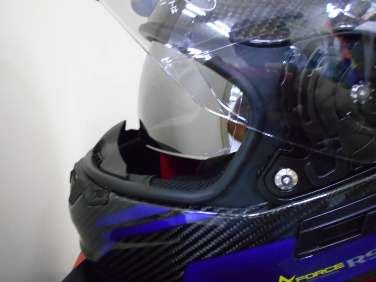 wins A-FORCE RS FLASH L размер карбоновый | анодированный алюминий голубой 59-60cm внутренний с козырьком full-face противотуманые фары wing талон есть 