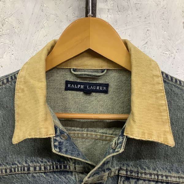 E549 RALPH LAUREN デニム ジャケット 9 レディース 襟 コーデュロイ