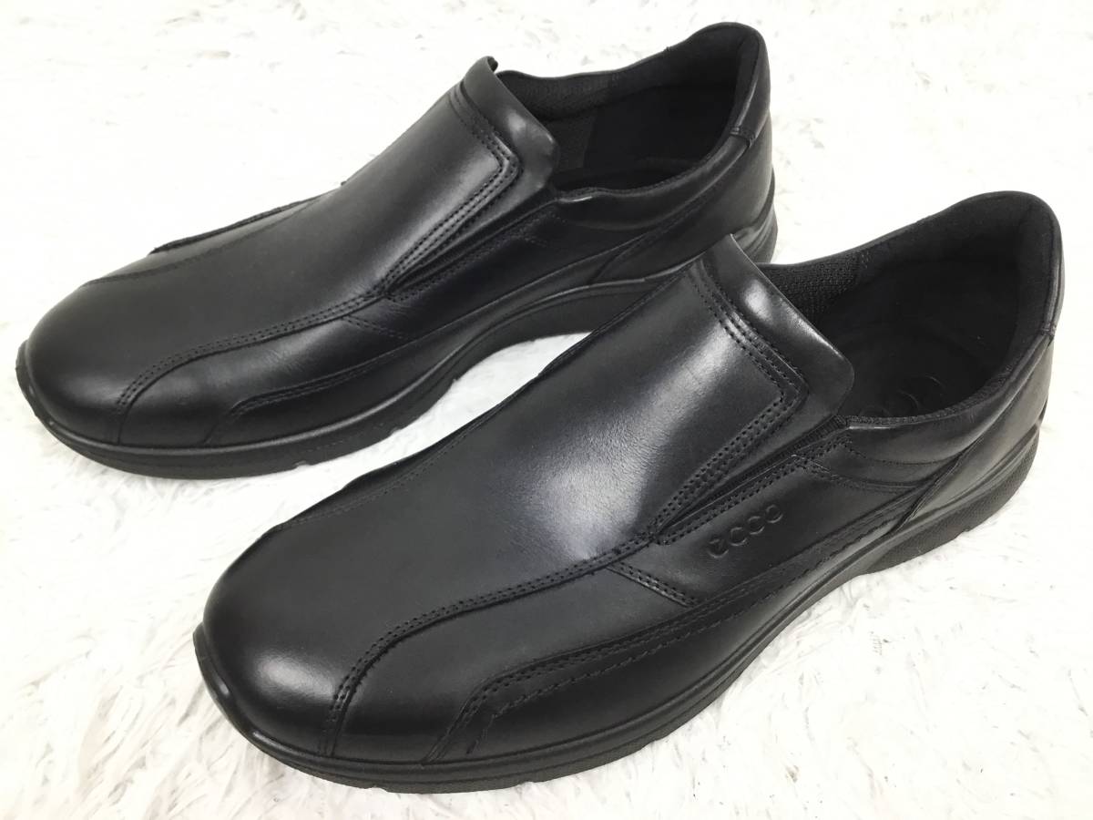 eccoエコーサイドエラスティックスリッポンレザースニーカー44ブラック