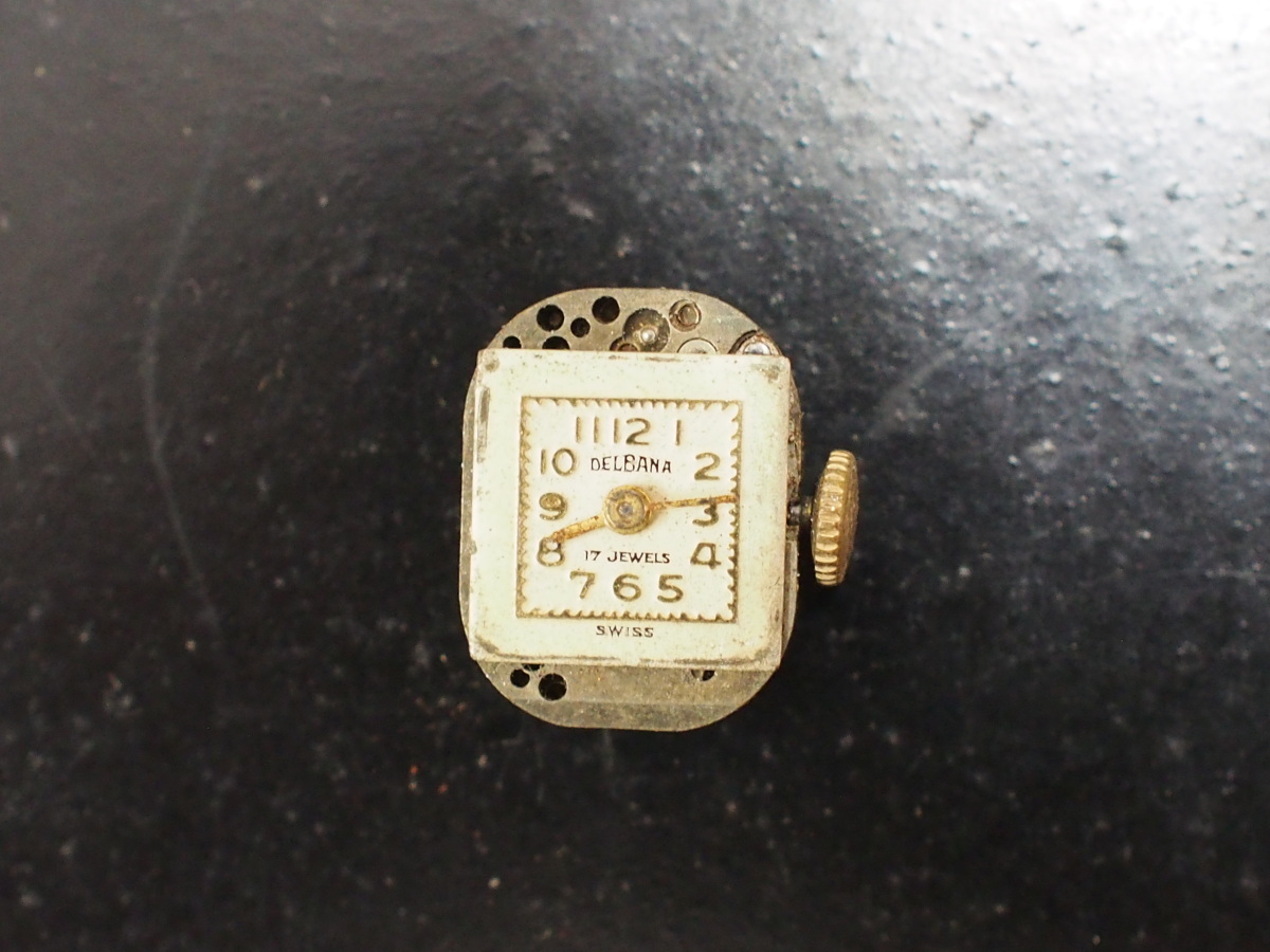  Vintage античный Dell banaDELBANA WATCH 17 камень Швейцария производства ручной завод Movement управление No.: 19971