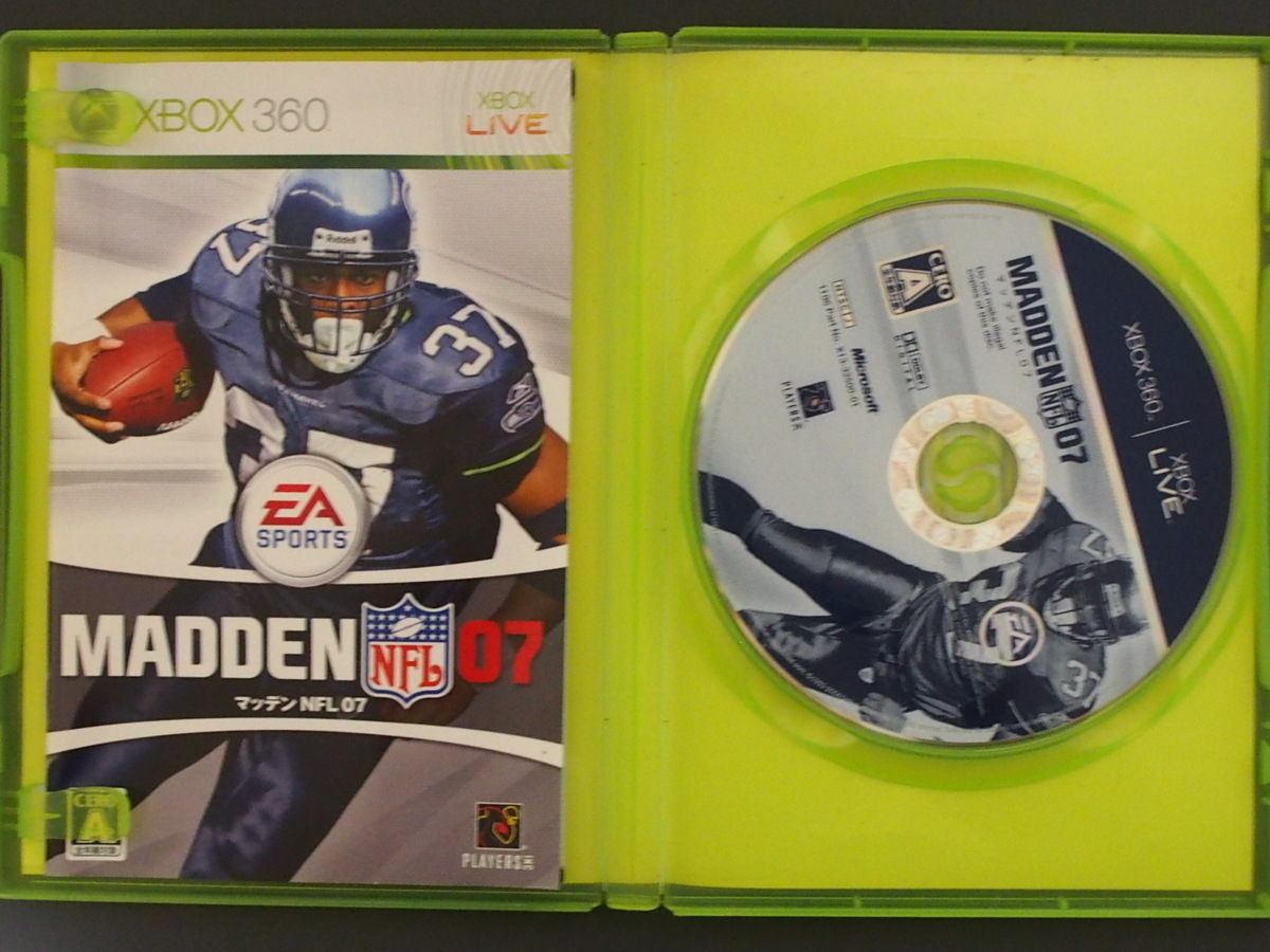 希少 名作 Microsoft XBOX360 エックスボックス エレクトロニック・アーツ EA SPORTS MADDEN BFL マッデン 07 4NU00001 管理No.9370_画像3