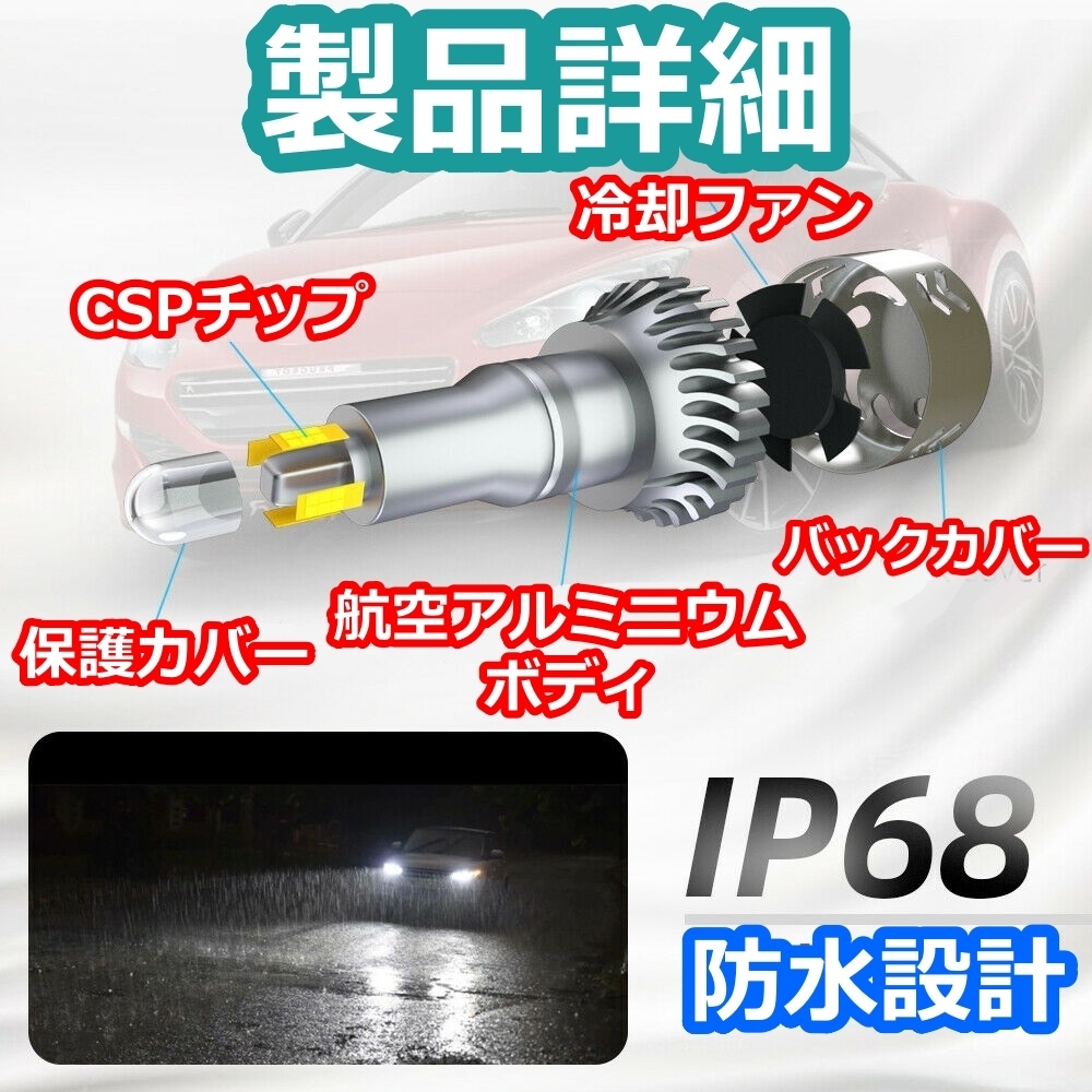 ヘッドライトバルブ ロービーム シルビア S13 日産 H3.1～H5.9 4面 LED H1 6000K 30000lm SPEVERT製_画像5