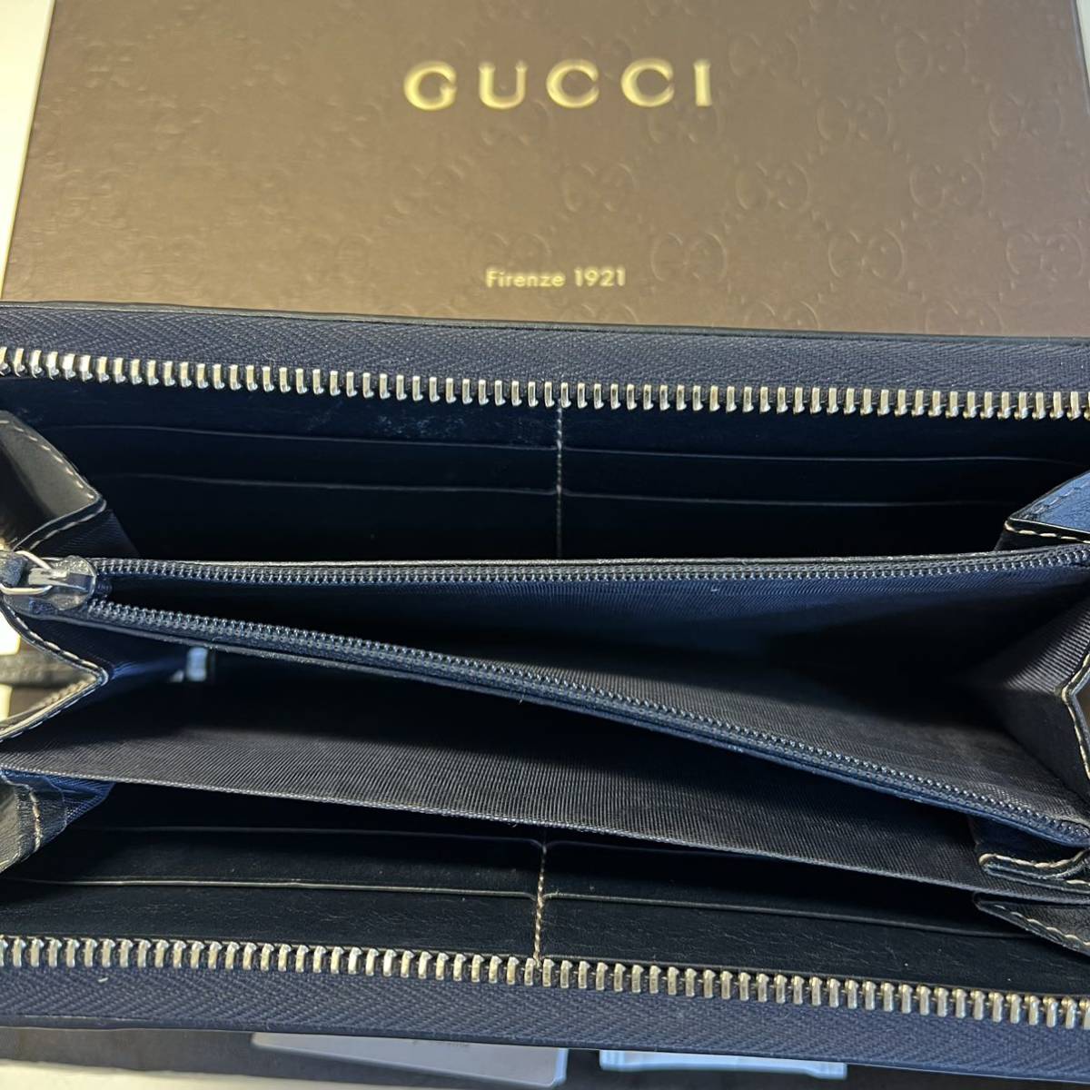 未使用に近い! グッチ GUCCI 財布 長財布 GGスプリーム ラウンド