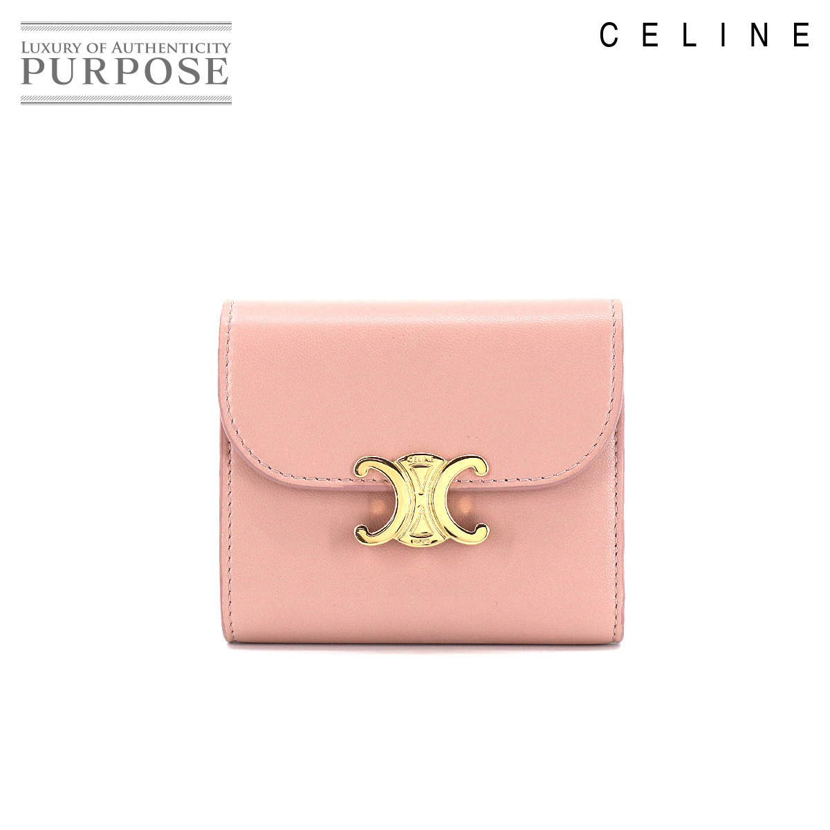 新品同様 セリーヌ CELINE スモール トリオンフ ウォレット 三つ折り