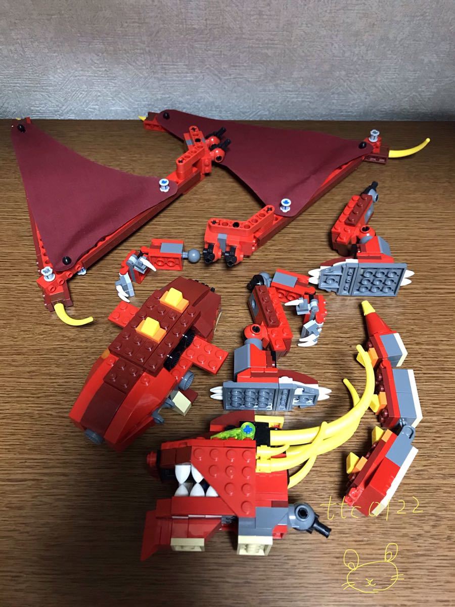 ジャンク品 LEGO(レゴ) CREATOR(クリエイター) 6751 レッドドラゴン 欠品有 送料710円_画像5