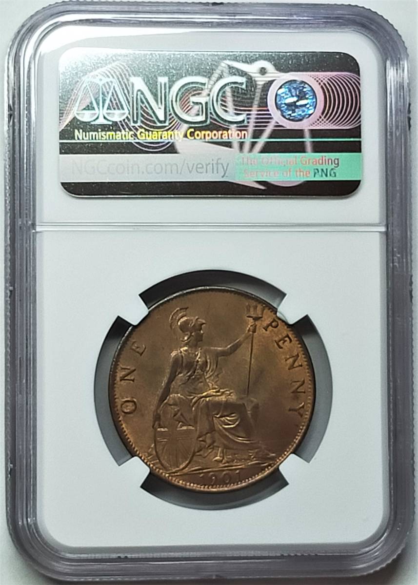 保証書付】 コイン 1901年 1992年 イギリス 1ペニー 銅貨 プレス