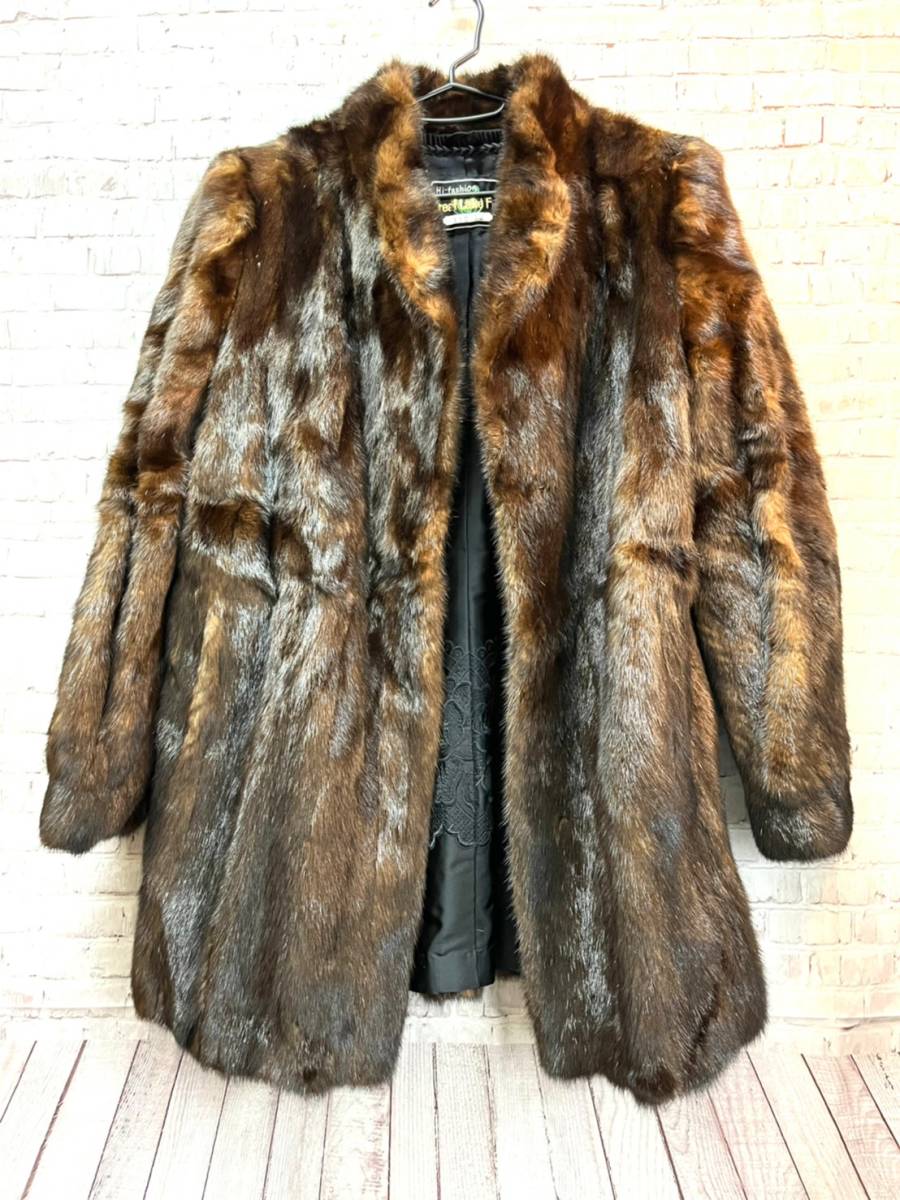 【美品】Hi-fashion Great Lake Fur ミンクコート ブラウン