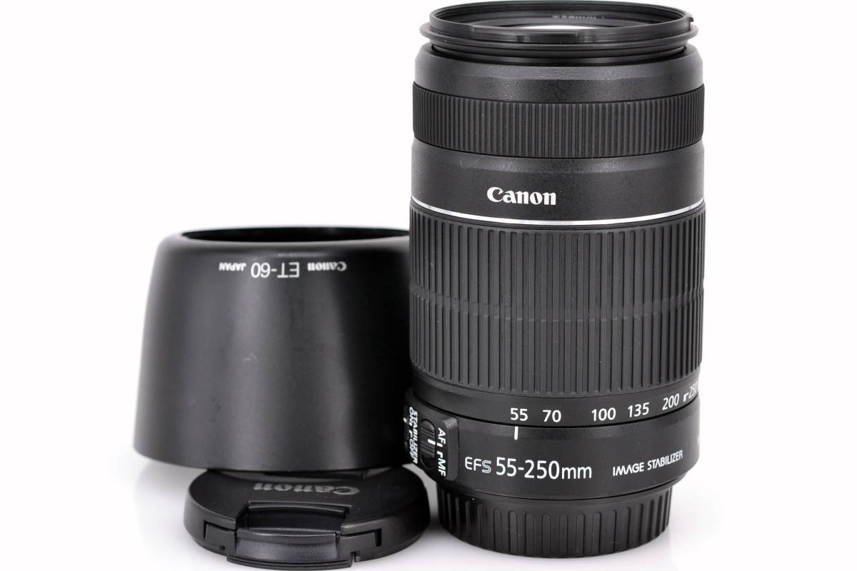 Canon EF-S 55-250mm 4-5.6 IS II デジタル専用 望遠ズームレンズ フード付