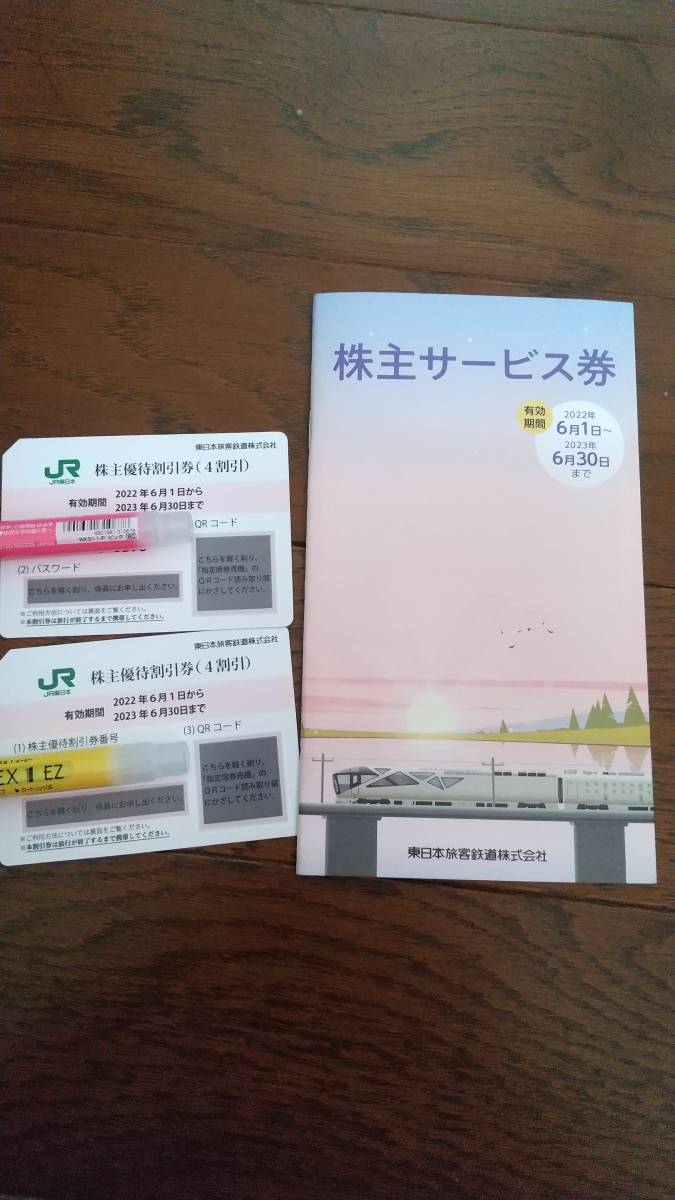 JR東日本*東日本旅客鉄道株式会社*株主優待*割引券2枚 *サービス券1冊* 有効期限　2022.6.1〜2023.6.30 _画像1